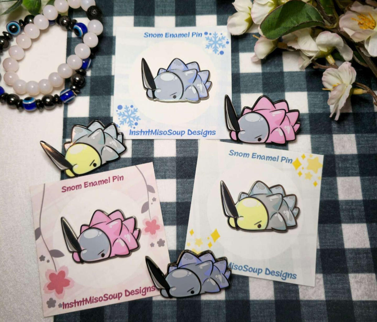 Snom w/Knife Enamel Pins!