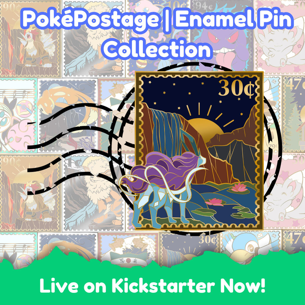 PokePostage Enamel Pin Collection - A collaboration with 6 total artists!